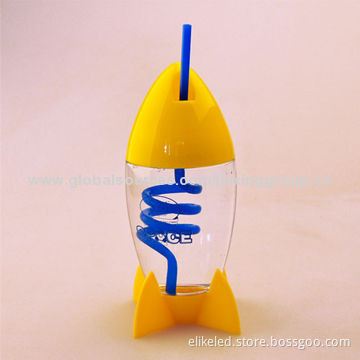 Plastic Rocket-shaped Cup with Straw, Hot Selling, BPA-free, Any Colors, Food-grade, Walmart FactoryNew